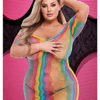 Rainbow Jacquard Mini Dress - Rainbow - Queen
