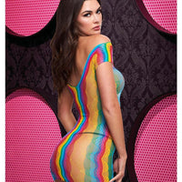 Rainbow Jacquard Mini Dress - Rainbow - One Size