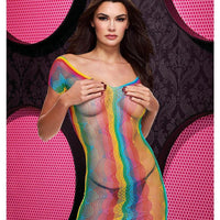 Rainbow Jacquard Mini Dress - Rainbow - One Size