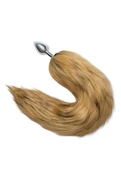 Metal Brown Fox Tail Butt Plug