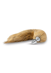 3 Metal Plug W/ 14 Fox Tail - Brown