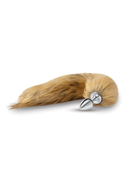 3 Metal Plug W/ 14 Fox Tail - Brown