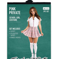 3 Piece Pink Private Schoolgirl Costume Set