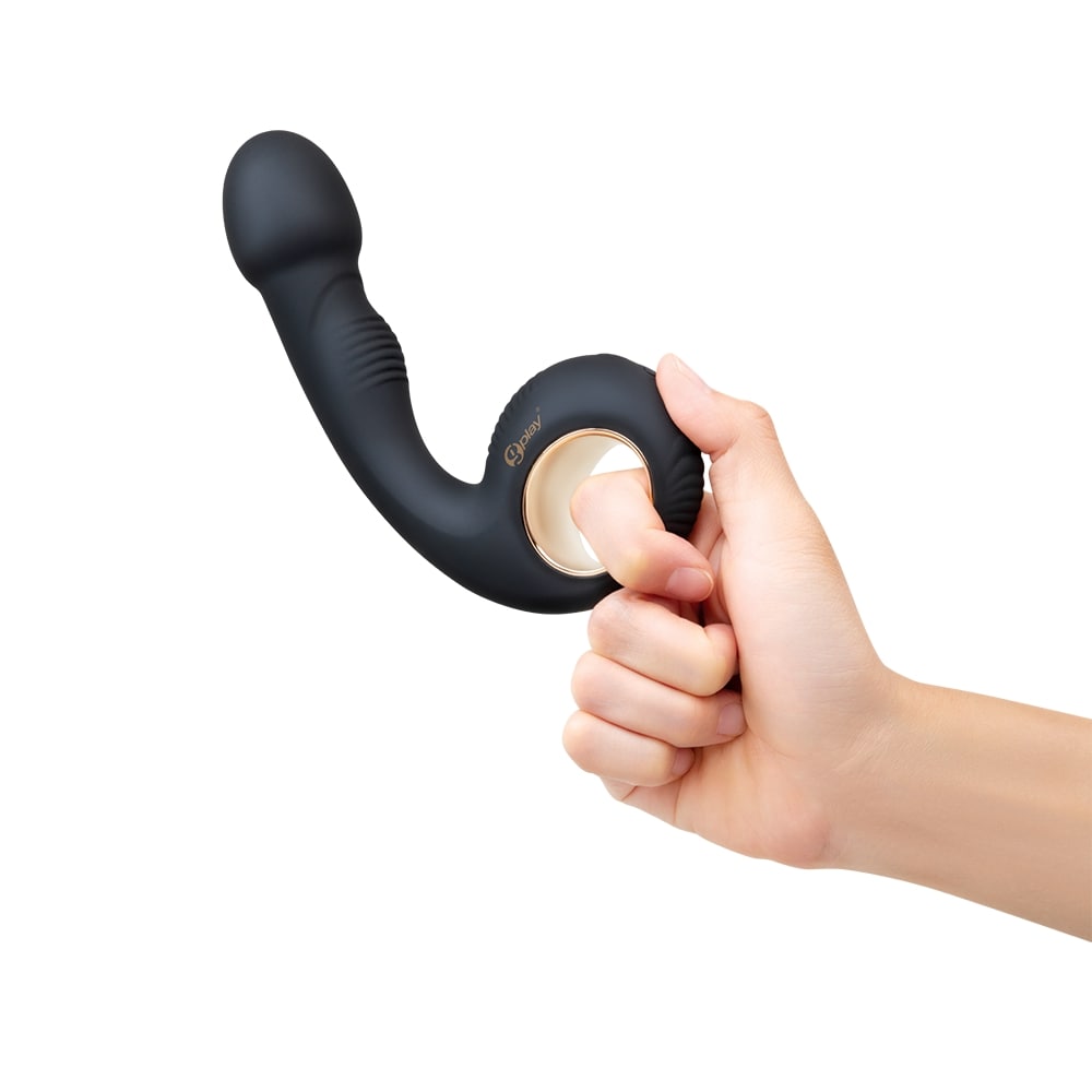Woman holding the G-Play Vibrating Squirt Trainer - g spot stimulation techniques