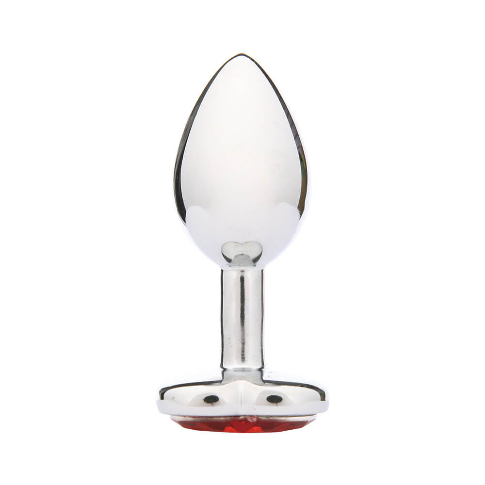 Heart Jeweled Metal Butt Plug