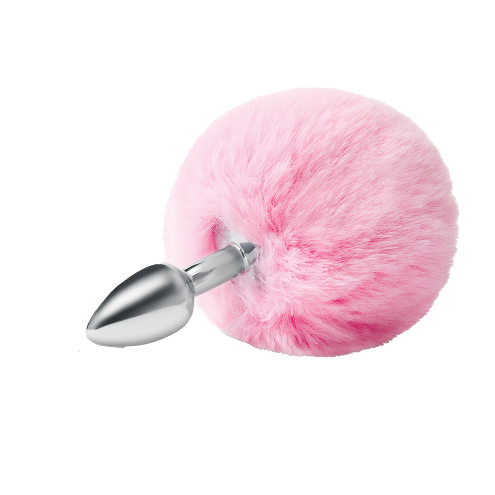 Fluffy Bunny Tail Butt Plug - Pink