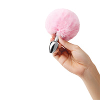 Fluffy Bunny Tail Butt Plug - Pink