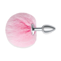 Fluffy Bunny Tail Butt Plug - Pink