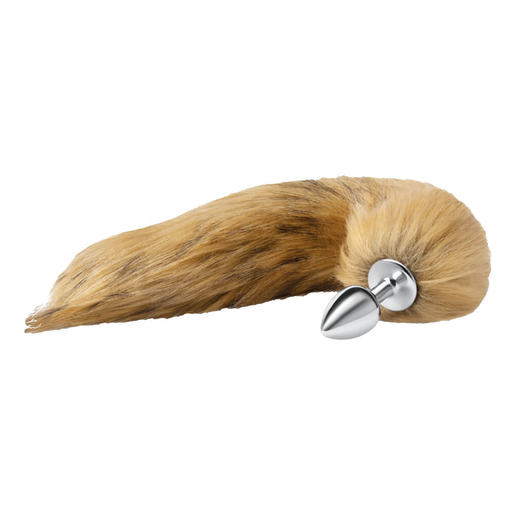 Metal Brown Fox Tail Butt Plug